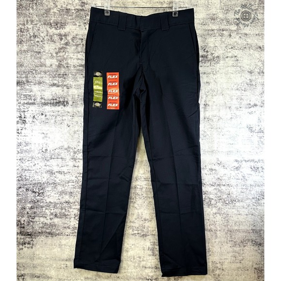 NWT - Dickies Twill Work Pant Slim Fit Tapered Leg - Navy - Men's 33x32 - Picture 1 of 9